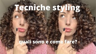 TUTTE LE TECNICHE STYLING PER CAPELLI RICCI PERFETTICurly Girl Method [upl. by Enyalb]