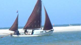 June 2010  Cruiser Longboat Midi exits Alexabaai Schiermonnikoog through north entrance [upl. by Nayek]