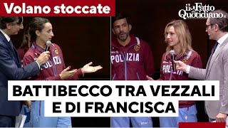 Lite tra Di Francisca e Vezzali il battibecco allevento delle Fiamme Oro Imbarazzo in sala [upl. by Dustman]