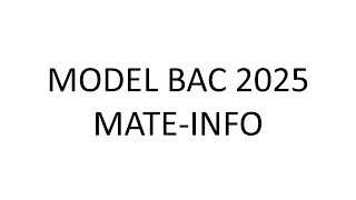 Model bac matematica 2025 mateinfo [upl. by Ahtelra]