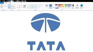 How to draw TATA in ms paint  TATA logo in ms paint [upl. by Hanley926]