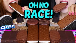 ASMR LEFTOVER DESSERT RACE OREO ICE CREAM SANDWICH CRUNCHY CHOCOLATE ICE CREAM BARS BERRY GUMMY먹방 [upl. by Barboza]