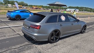 Audi RS6 Avant C7 with Milltek Straight Pipes REVS amp DRAG RACE [upl. by Damalas]