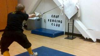 Hitting the Pell with a Hanwei Practical Rapier [upl. by Aural201]