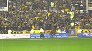 Everton fans applaude the AEK Athens fans at Goodison Park [upl. by Jilli]