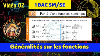 Parité d’une fonction — Fonction paire  impaire — Généralités sur les fonctions — 1 BAC SMSE [upl. by Bonns483]