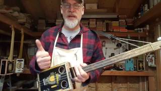 Setting up the quotIntonationquot on the fretless Cigar Box Guitar [upl. by Pavlish]