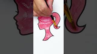 DIY Glitter ✨ Ponytail Barbie girl coloring ideas for kids kids kidsart barbiegirl girl [upl. by Ilagam148]