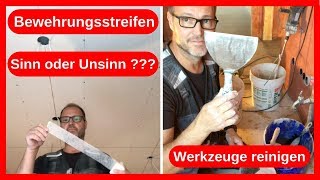 Fugenband  sinnvoll oder nicht  Spachtel Werkzeuge reinigen  Trockenbau  Dachausbau DIY [upl. by Shing]