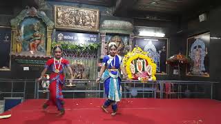 samanvithas first stage bharatanatyam at kumaraswamy temple 🛕 [upl. by Attesor187]