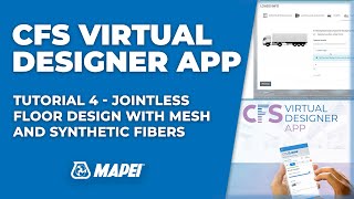 CFS Virtual Designer App  Tutorial 4  Jointless floor design with mesh and synthetic fibers [upl. by Anawit]