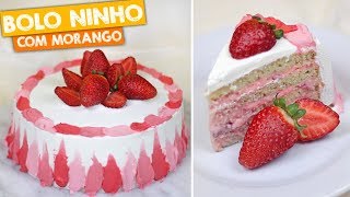 BOLO DE NINHO COM MORANGO  BOLO DE ANIVERSÁRIO  Nandu Andrade [upl. by Petta]