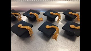 GRADUATION CAP CUPCAKE TOPPERSFondant Cupcake Toppers [upl. by Adnohr]