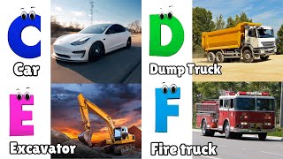 Vehicles ABC Song for Todders  Phonics for Kids  Baby Kids Childrens  Alphabet Letters [upl. by Enael]