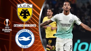 AEK Athens vs Brighton Extended Highlights  UEL Group Stage MD 5  CBS Sports Golazo  Europe [upl. by Luar]