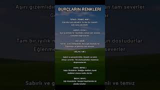 Burçların Renkleri ❗️ Senin rengin hangisi❓️ burçlar astroloji burçyorumları [upl. by Anaehr172]