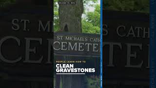 Leelanau Historical Society teaches people how to clean gravestones [upl. by Clapp]