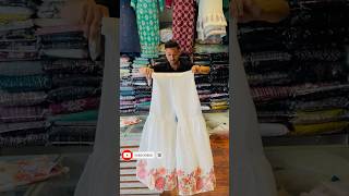 🥰New latest party wear Sharara suit white colour dressing weddingsareefashion shorts viralvideo [upl. by Adniral]