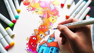 COPIC MARKER ILLUSTRATION  Escape [upl. by Stinson]