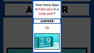 leap year knowledge english quizeducation gkquiz quiz [upl. by Krisha]