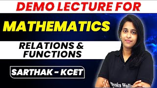 Sets Relations amp Functions  Demo Lecture  Sarthak KCET [upl. by Mandie817]