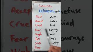 ANTONYMS IN ENGLISH english learnenglish learning [upl. by Savadove]