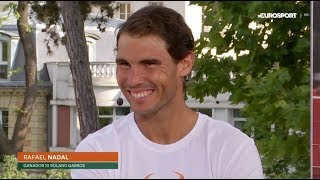 Rafael Nadal Interview at the Eurosport studio after his victory at RG 2017 [upl. by Pavla]