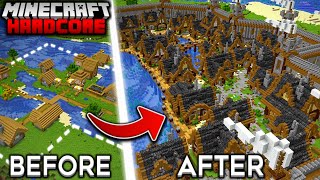 I Transformed a VILLAGE in Minecraft Hardcore 5 [upl. by Anthe]