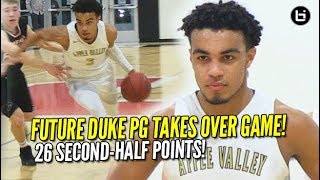 Tre Jones TAKES OVER Game Future DUKE PG Scores 26 SecondHalf Points Highlights and Interview [upl. by Euqirat851]