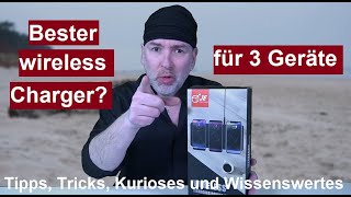 ✅Qi Triple Wireless Ladestation 3Geräte Multi Charger Pad Tischladestation Smartphone Test deutsch [upl. by Aek]