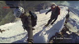 Matterhorn climb knife edge ridge to the summit [upl. by Lleksah]