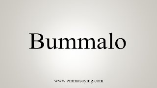 How To Say Bummalo [upl. by Sudderth914]