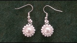 Classy  stunning  easy to make pearl earrings beading tutorial [upl. by Oech384]