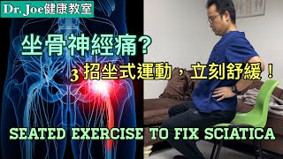 坐骨神經痛？腳麻痹？走路時痛？3 招坐式運動，即時有效果 Eng Subtitles Seated Exercises to Fix Sciatica [upl. by Dayna]