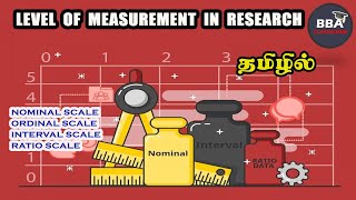 LEVEL OF MEASUREMENT  SCALES IN RESEARCH  EXAMPLES EXPLAINED IN TAMIL தமிழ் மொழியில் [upl. by Llednov]