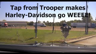 Reckless HarleyDavidson HIGH SPEED PURSUIT  Tap by Arkansas State Police sends it AIRBORNE pit [upl. by Mehala]