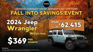 Fall into Savings Lease the 2024 Jeep Wrangler Willys 4xe Today [upl. by Eilrahc240]