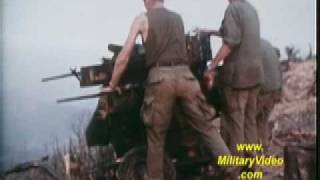 M55 Quad 50s 44th Artillery 108th Artillery Grp at Khe Sanh [upl. by Nissy]