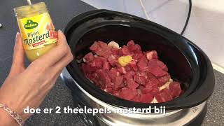 Boeuf Stroganoff uit de slowcooker  Crockpot [upl. by Bogoch677]