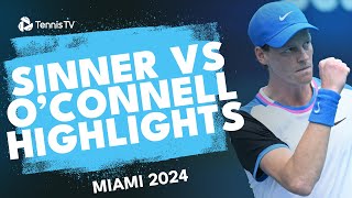 Jannik Sinner vs Christopher OConnell Highlights  Miami 2024 [upl. by Ahsaeyt]