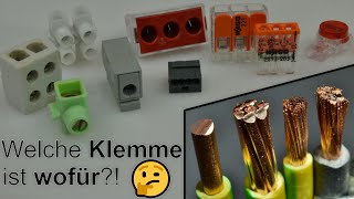 Welche Klemme brauchst du 🤔 Alle Infos zu Leiterarten und Klemmverbindungen aus der Elektrotechnik💡 [upl. by Aedrahs]