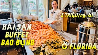 Vlog 2387 ll BUFFET HẢI SẢN BAO BỤNG TOÀN CHÂN CUA NỮ HOÀNG GIÁ 3 TRIỆU người ở Florida [upl. by Alauqahs]