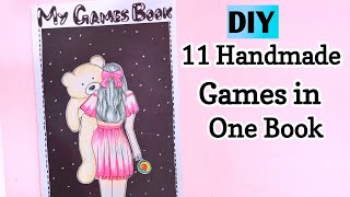 11 EASY PAPER GAMES IDEAS  DIY Cute Gaming Book  How to make paper gaming book  DIY Paper Games [upl. by Yerfoeg]