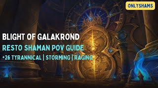 Blight of Galakrond  26 Galakronds Fall Tyrannical  Resto Shaman POV Boss Guide [upl. by Agarhs]