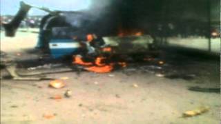 PHOTONEWS  Bus Explosion In Port Harcourt Two Killed [upl. by Aimar]