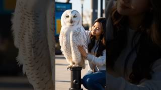 A Magical Moment Snowy Owl Meets Kindness 🦉✨ [upl. by Acinej]