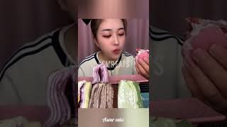 Crêpe cake mukbang asmr satisfying [upl. by Gwyn469]