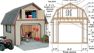 12x12 Gambrel Barn Storage Shed Plans With Loft  Step By Step Instructions To Construct [upl. by August237]