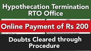 RTOHypothecation Terminationpart 2payment of Rs 200 through onlineDetailed analysis [upl. by Anselmi]