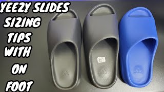 YEEZY SLIDES SIZING TIPS WITH ON FOOT [upl. by Ringe894]